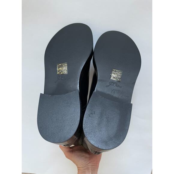 J. Crew Italian Leather Rib Cut Off Boots Black Size 8 NEW - Picture 7 of 8